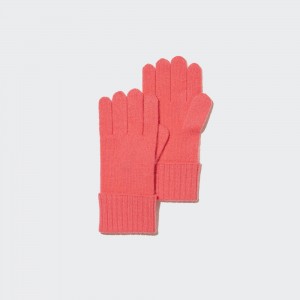 UNIQLO 100pct Cashmere Knitted Gloves Pink | AVUOCYB-69