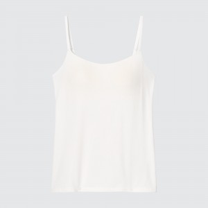 UNIQLO Airism Camisole Bra Top White | QSKDEXC-91