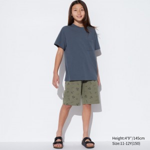 UNIQLO Airism Cotton Blend Beach Print Lounge Set Dark Gray | YPUEKOZ-38