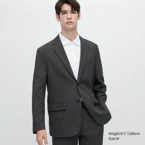 UNIQLO Airsense Ultra Light Wool Like Jacket Dark Gray | JLDWNKR-82