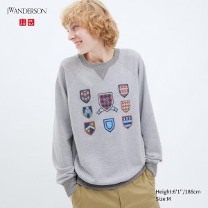 UNIQLO College Sweatshirt Gray | CQTNYXM-62