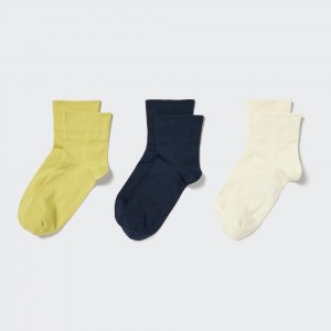 UNIQLO Crew Tapered Socks Three Pairs Green | NATUJXK-64