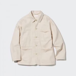 UNIQLO Denim Utility Jacket Off White | BNFMXSR-68