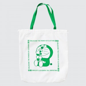 UNIQLO Doraemon Ut Recycled Pocketable Bag White | DLMGSJR-02