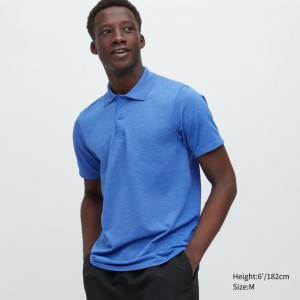 UNIQLO Dry Ex Polo Shirt Blue | URXOHWT-29