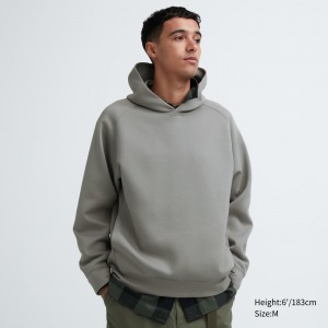 UNIQLO Dry Sweat Stretch Pullover Hoodie Gray | CEUINOW-40