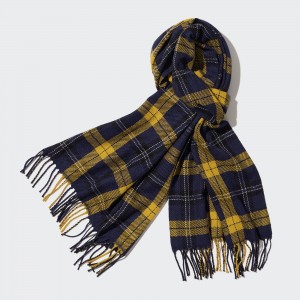 UNIQLO Heattech Patterned Scarf Yellow | SKPGTAM-75