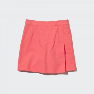 UNIQLO Linen Blend Skort Pink | MHQTDRI-63