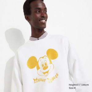 UNIQLO Mickey Shines Ut Graphic Sweatshirt White | YKLMFQP-63