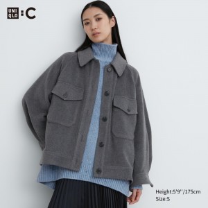 UNIQLO Oversized Jacket Gray | DSPRNFU-18