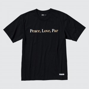 UNIQLO Peace For All Graphic T-Shirt Adam Scott Black | HPWTBGZ-48