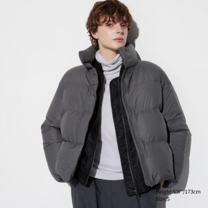 UNIQLO Powder Soft Down Jacket Nanodesign Gray | PDQLWFX-82