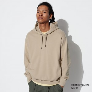 UNIQLO Pullover Hoodie Beige | OVRGWSK-41