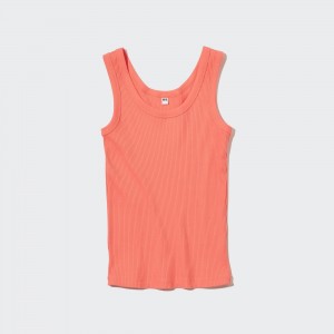 UNIQLO Ribbed Tank Top Orange | XSCBEAT-59