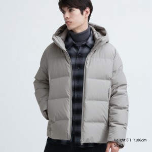 UNIQLO Seamless Down 3d Cut Parka Light Gray | WTDQPMI-60