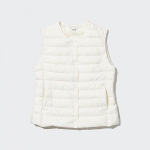 UNIQLO Ultra Light Down Compact Vest Off White | XBWYJEP-83