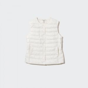 UNIQLO Ultra Light Down Compact Vest Off White | RHVXPLZ-81