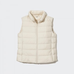 UNIQLO Ultra Light Down Vest Off White | UCZMVIJ-18