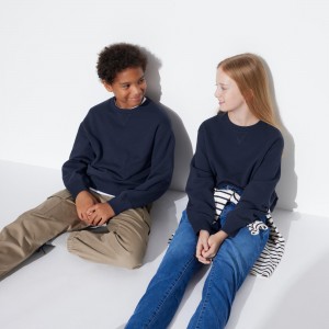 UNIQLO Ultra Stretch Soft Sweatshirt Navy | LABHETW-10