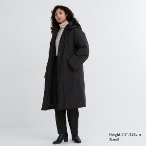 UNIQLO Ultra Warm Hybrid Down Long Coat Black | FZPXYQV-94