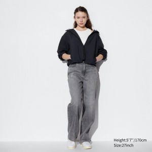 UNIQLO Wide Straight Leg Jeans Gray | WHGIKYR-13