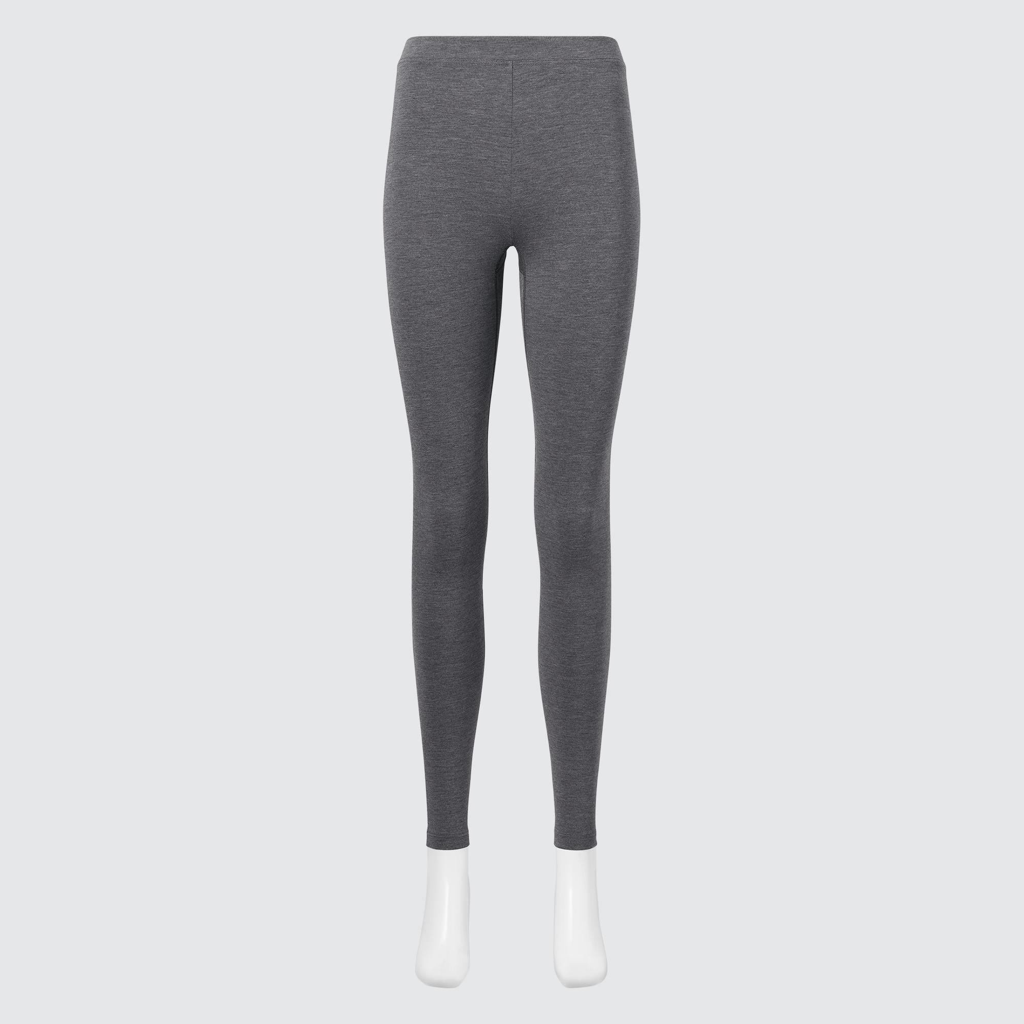 UNIQLO Heattech Extra Warm Cotton Thermal Leggings Dark Gray | BVZFPDJ-07