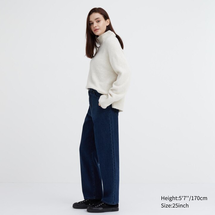 UNIQLO Wide Leg Tapered Jeans Gray | JFXMKAC-20